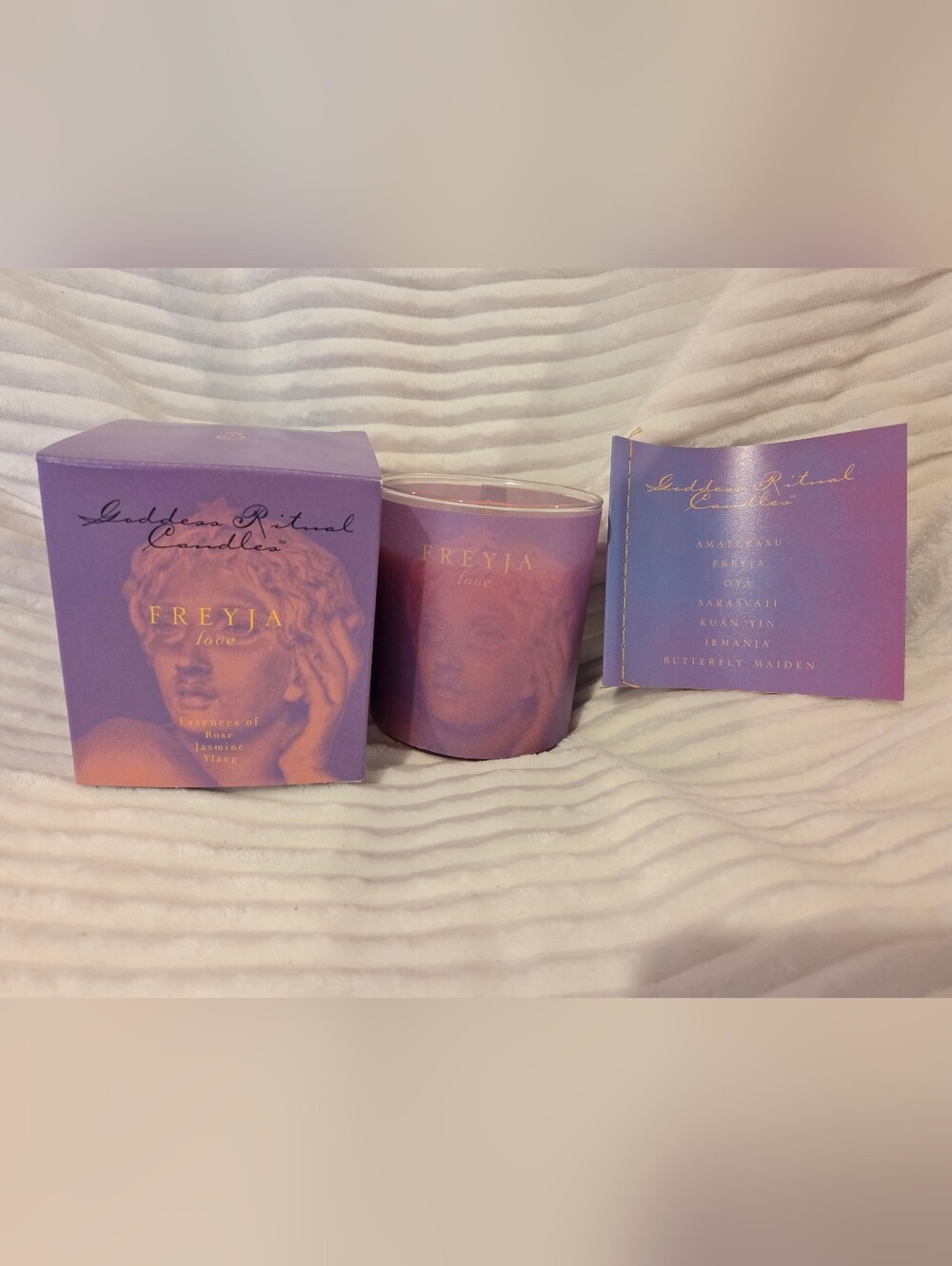 Illuminations Goddess Ritual Candles Freya Love Scented Candle - Lavender Purple